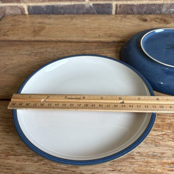 2 Dansk Plateau Blue Salad Plates 7 7/8” Blue Trim Utensil Marks, No Chips - Picture 5 of 5